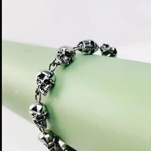 Skull bracelet unisex jewelry Goth accessory